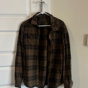 Prana Green Plaid Shirt